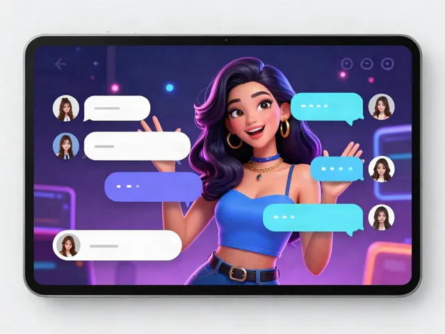 A vibrant NSFW AI chat scene featuring a stylish character in a modern digital environment.